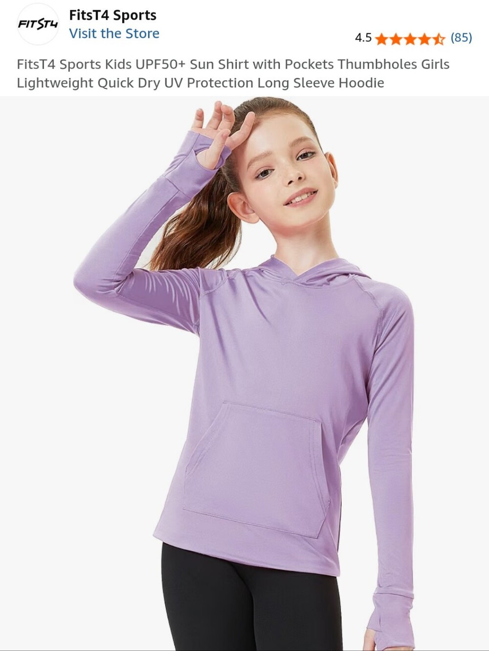 FitsT4 Kids UPF50+ Long-Sleeve Hoodie